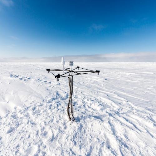 Snow Buoy set up in the remote polar region